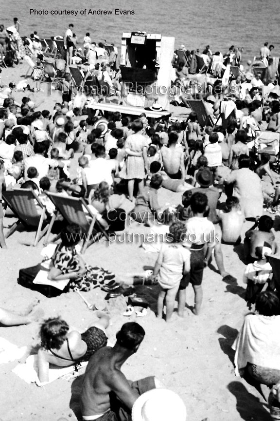 Ref 2795  Albion Beach with Punch & Judy c1953