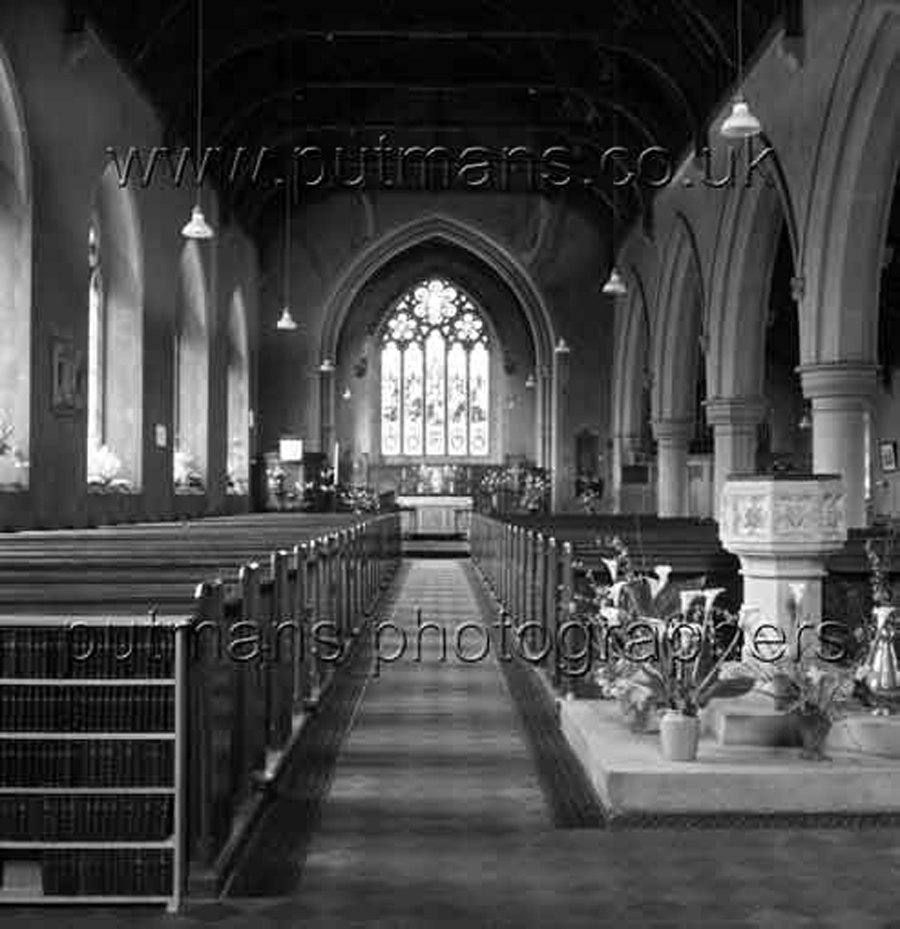 Ref 1508 All Saints Church interior 1958