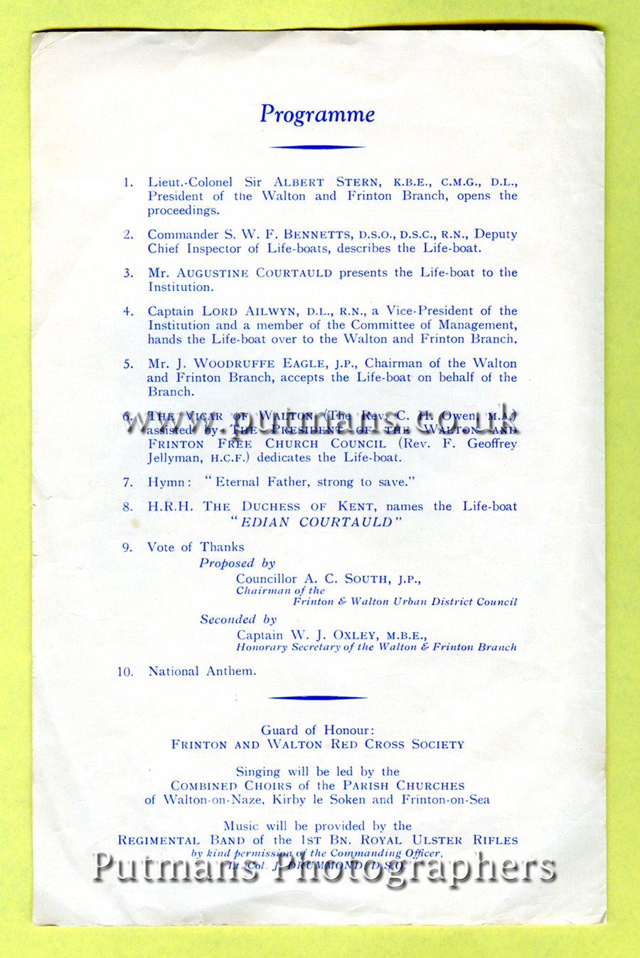 Programme of the event