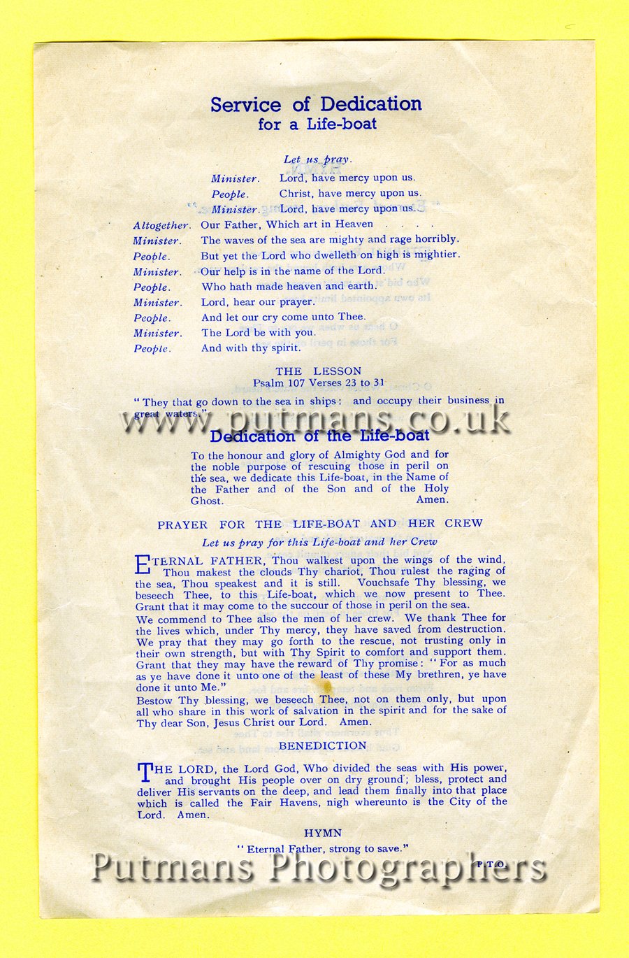 Service sheet