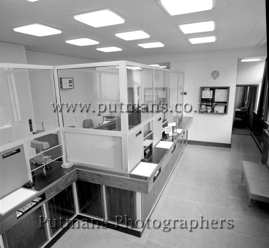Ref 1198 Barclays Bank interior 1970