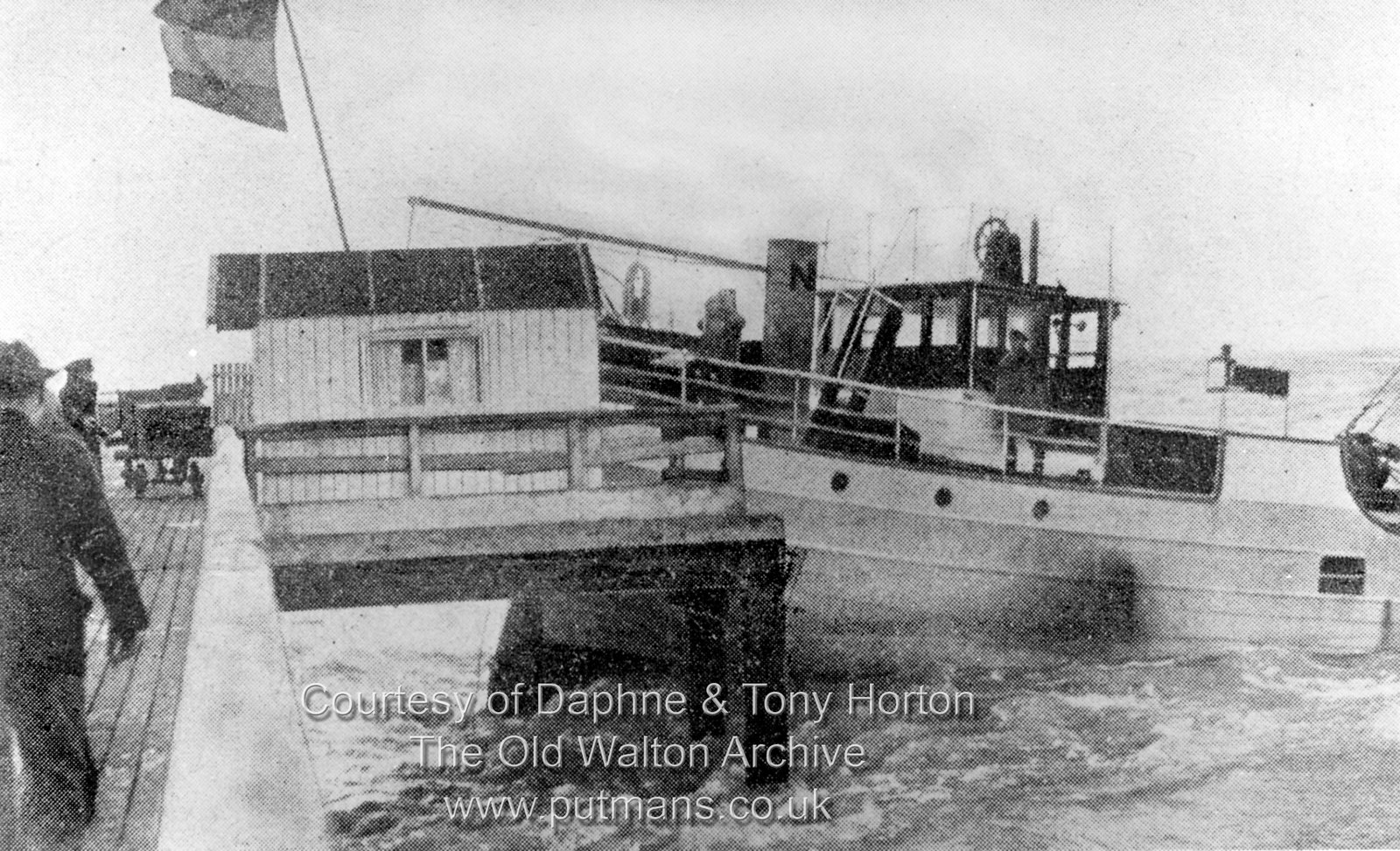 Ref 3145 Dutch MV "Titia" hitting pier 1934