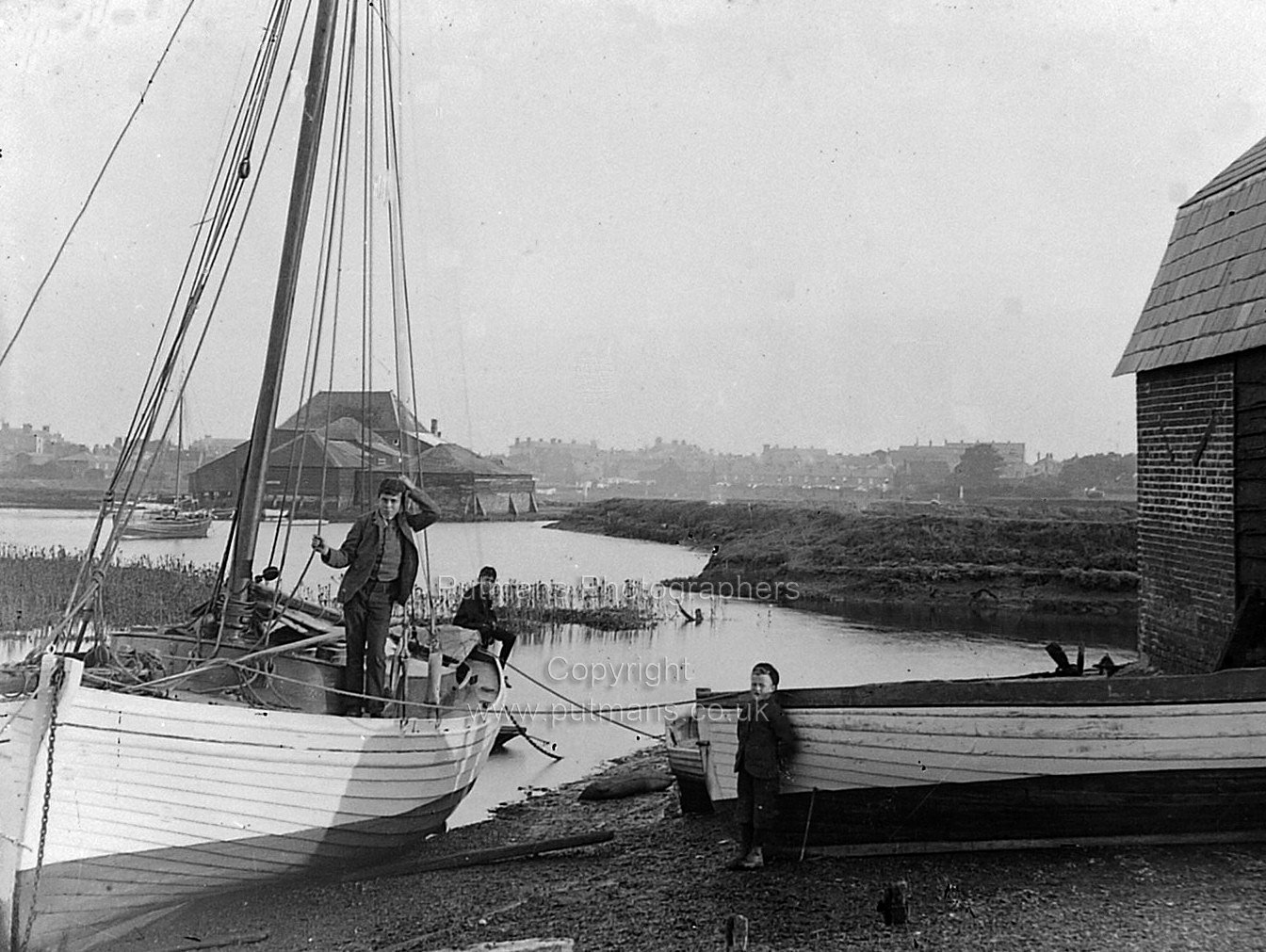Ref 3057 Boys on yacht near Water Mill