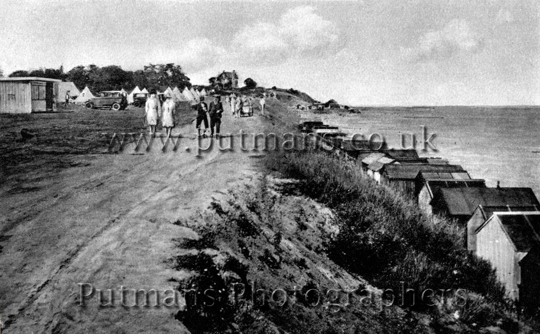 Ref 1291 Naze Cliffs with tents on Jubilee Field