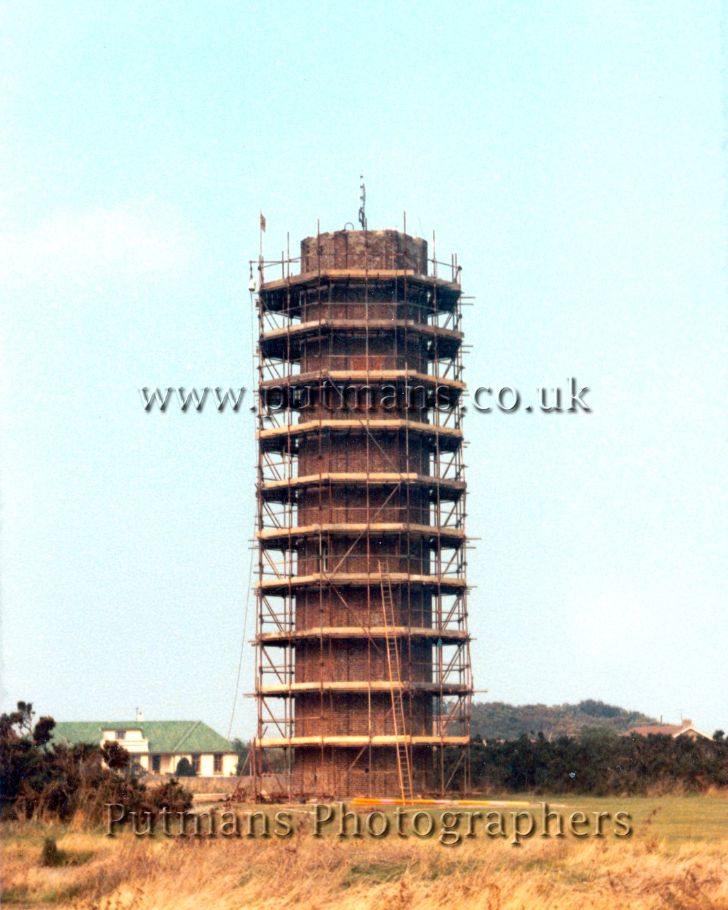 Ref 1377 Naze Tower scaffolded for restoration