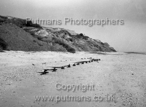 Ref 1976 Naze Cliff showing remains of anti-landing structure 1960