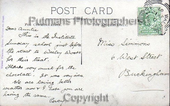 Ref 2635a Congregational Mission Postcard reverse