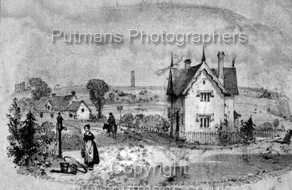 Ref 2802 Sketch of Hall Lane Gothic Cottage & Thatched Cottage