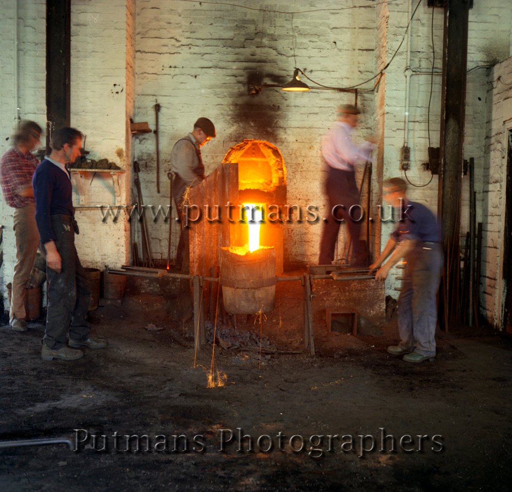Ref 492-5 Harmers Foundry June 1973 - Jack Mearns, Ron Snell,Ted Hayes, Gordon Poulter