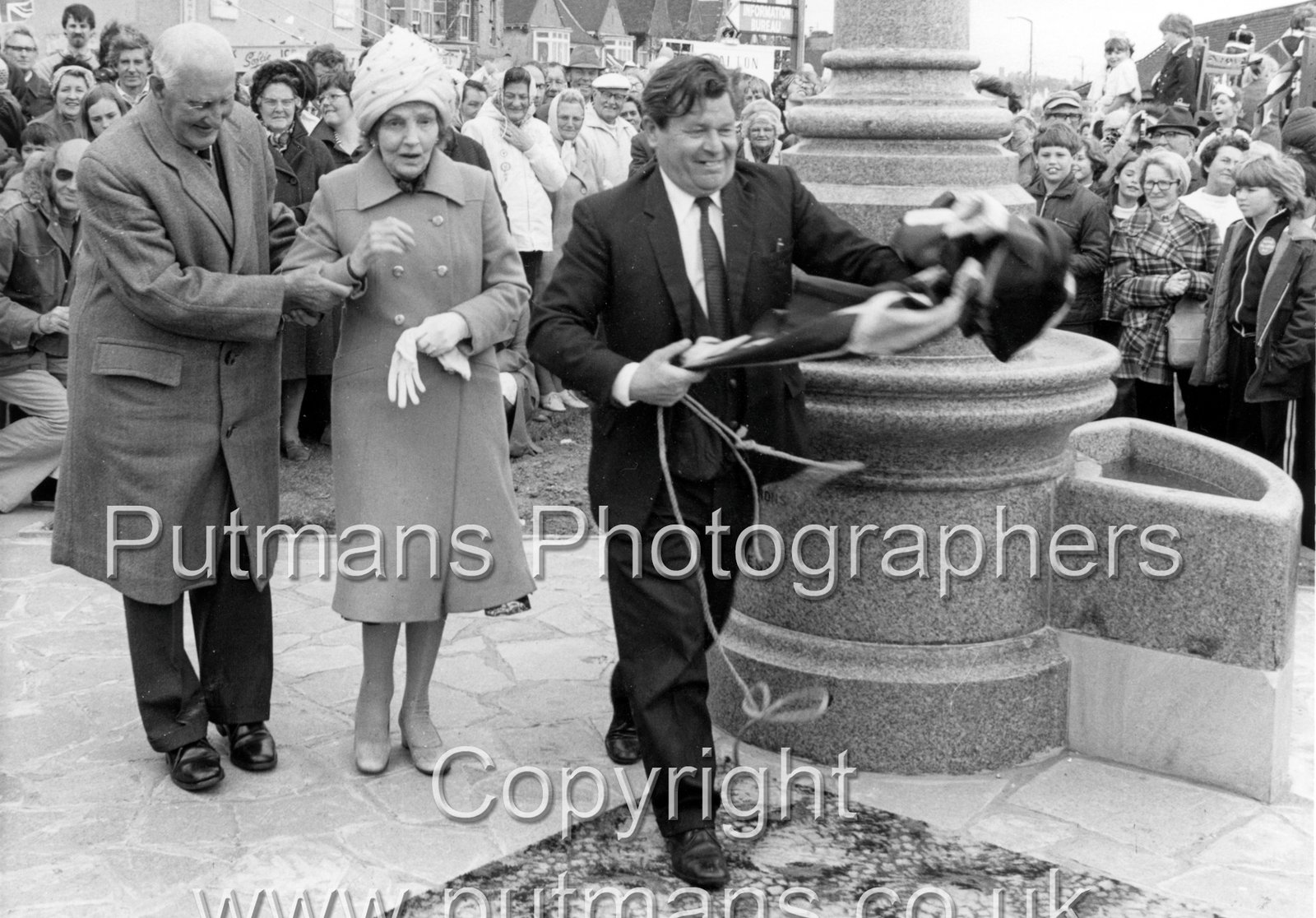 Bloom Ursula with Bernard Norman unveiling horse trough