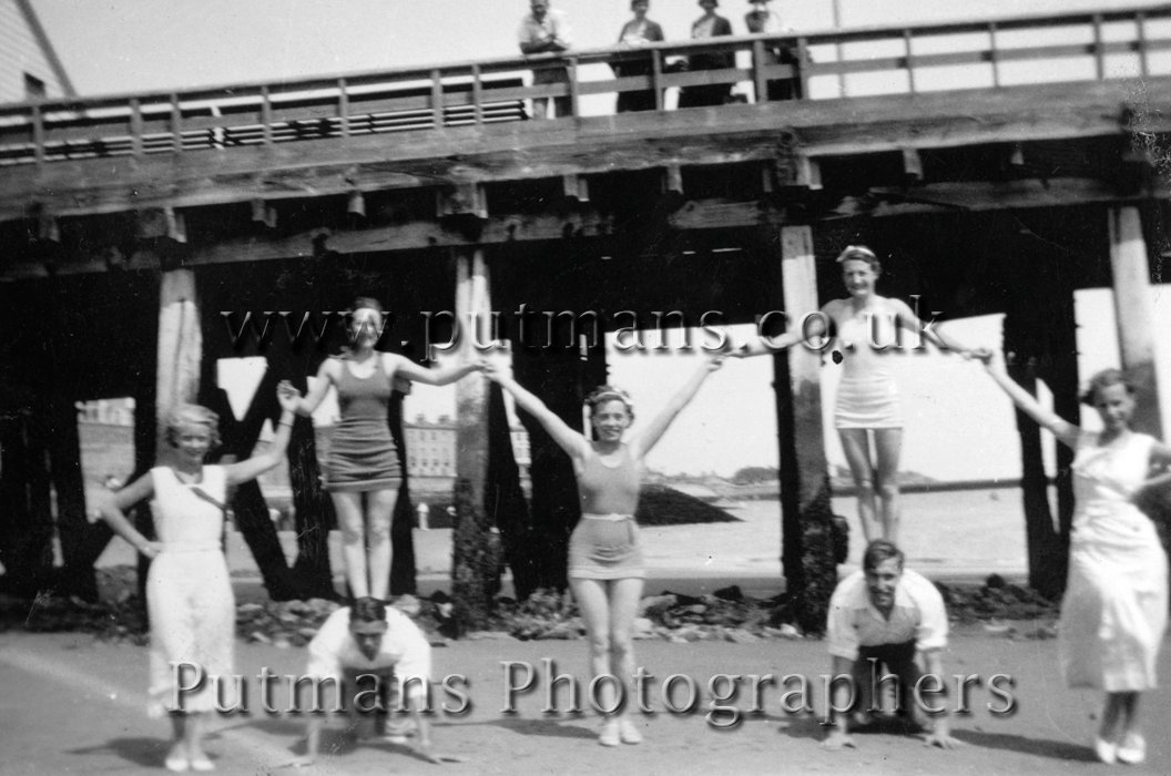 Beach Fun by pier 1920s