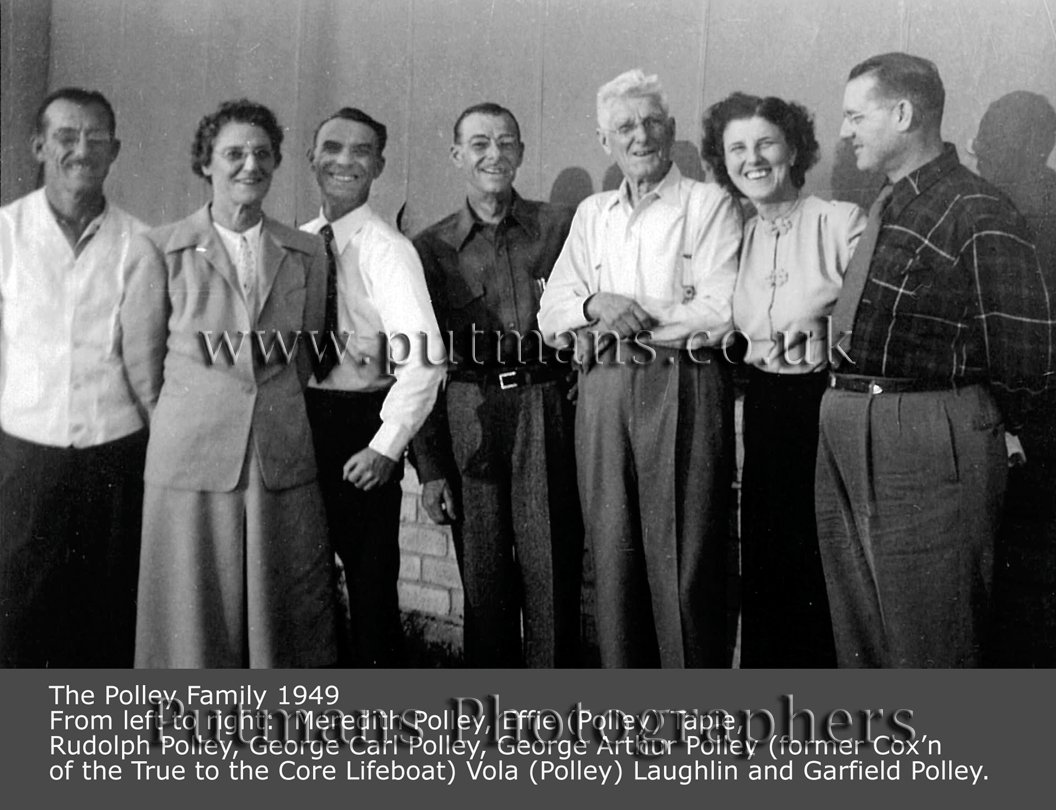 Polley George Arthur (TTTC Lifeboat Cox'n) with his 6 children in USA