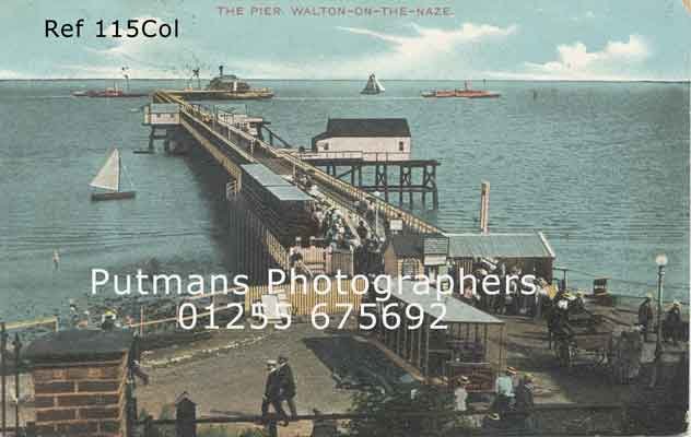 Ref 115 (colour) Four Belle Steamers berthed or leaving pier c1900
