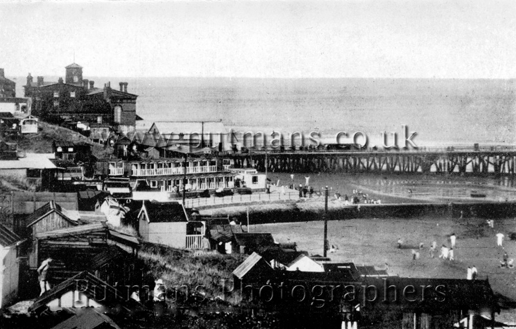 Ref 1325 Pier & huts from Railway Station steps