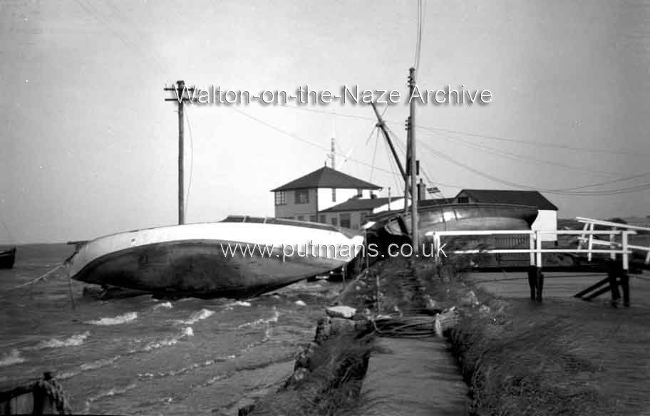 Ref 1760 Yacht club after storm at high tide