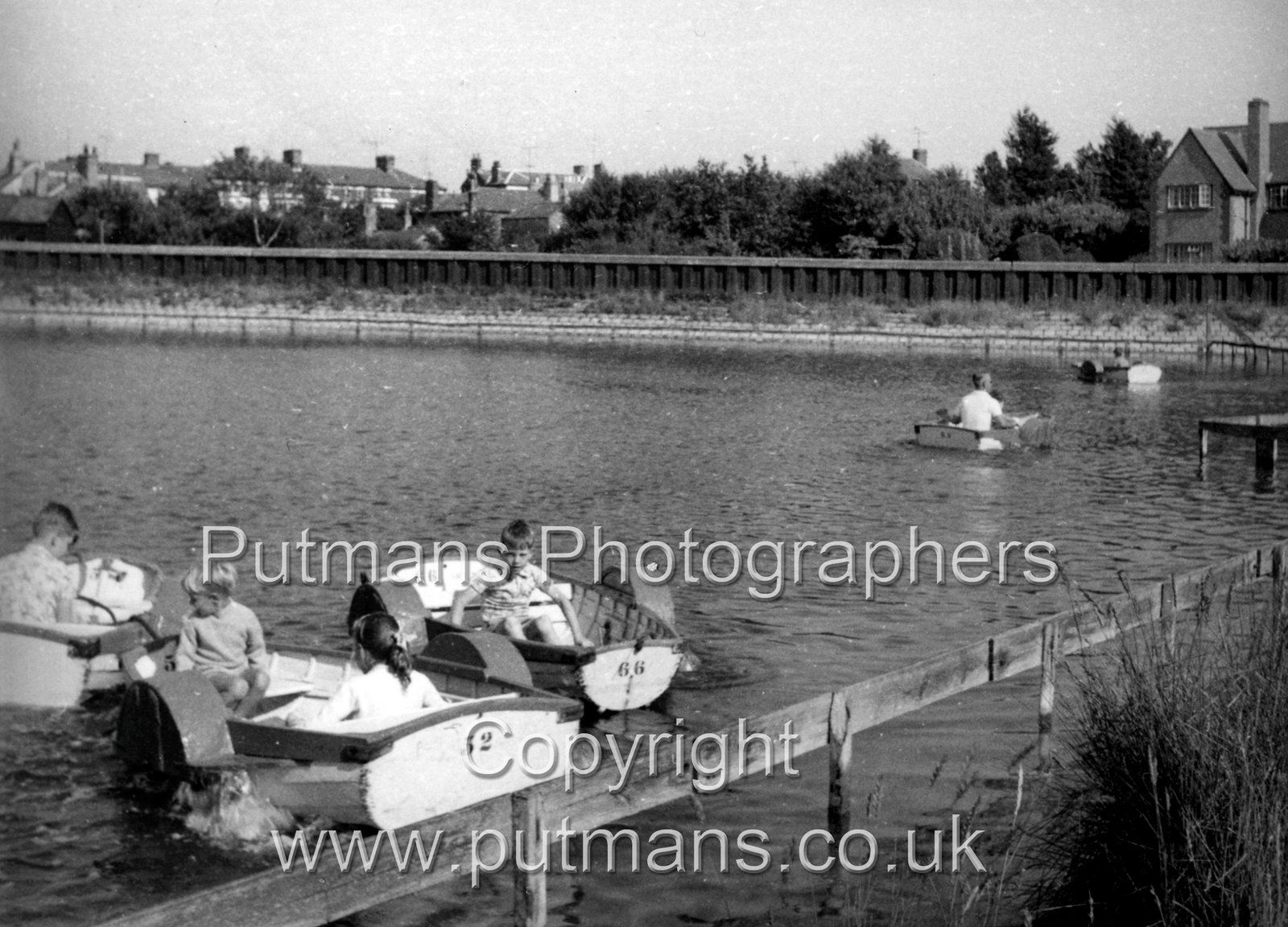 Ref 2964 Boating Lake paddle boats