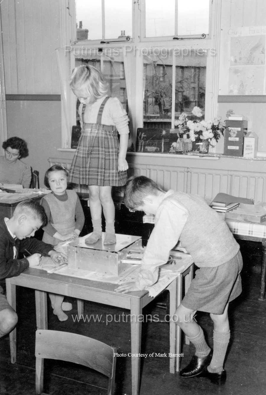 Ref D6 Junior 4 boys measuring height of pupil c1955