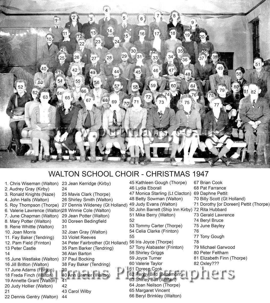 School Choir 1947 Key