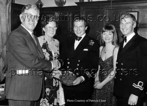 Sea Cadet Presentation l to r F Skidmore, Myra & Charles Wright, Wendy & Alan Rainbird