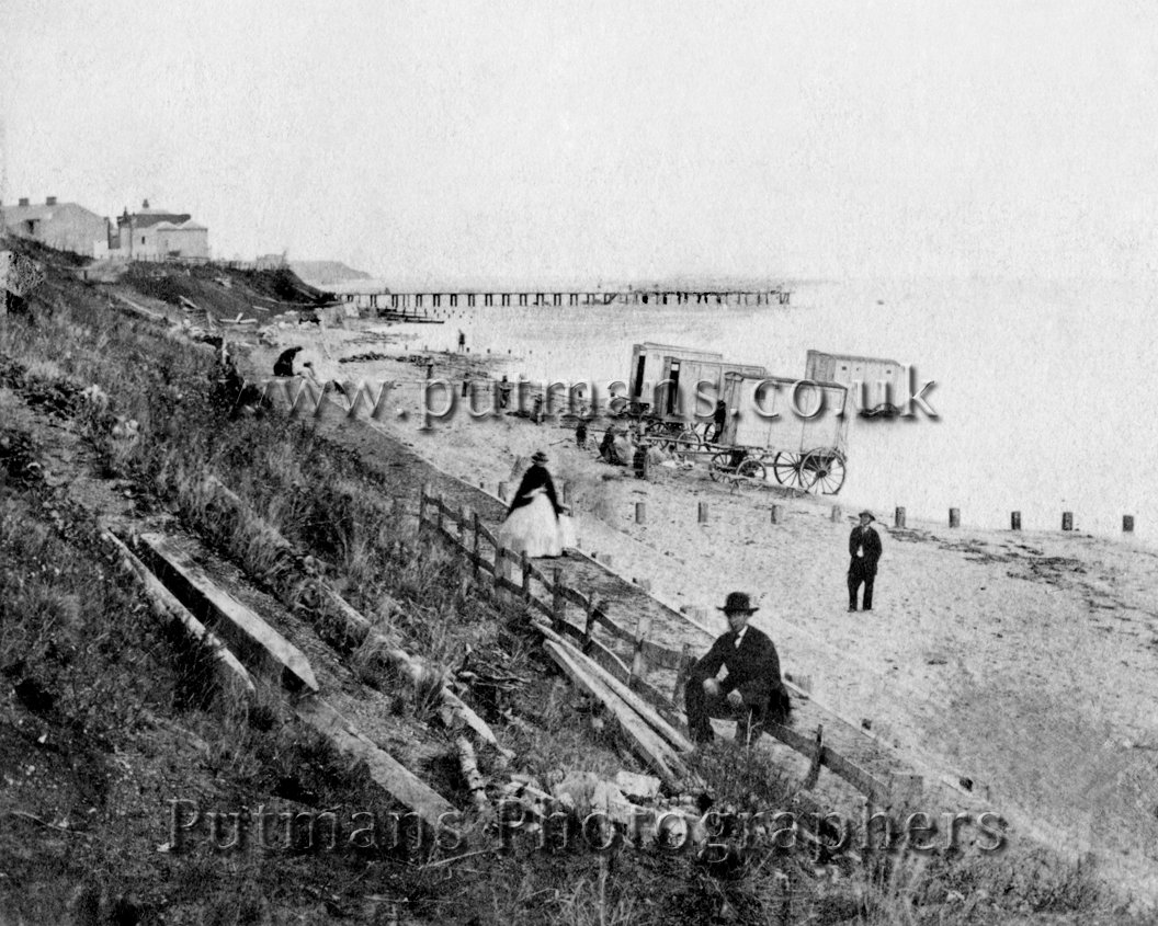 Ref 1304 Southcliff beach & Bathing Machines c1860