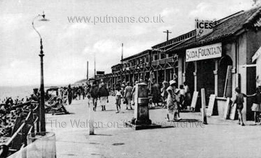 Ref 1708 Promenade at Pier showing The Soda Fountain and drinking fountain