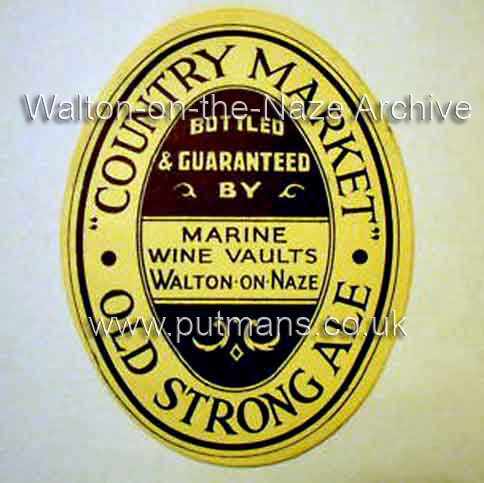 Ref 1862 Beer bottle label Marine Wine Vaults