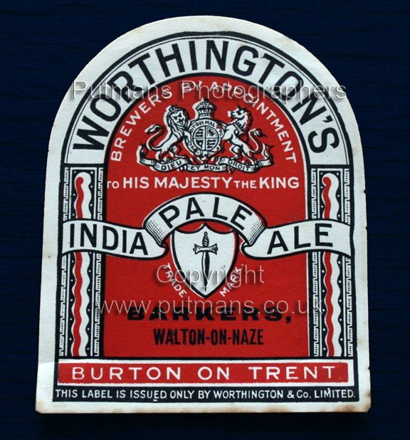 Ref 2308 Barkers Worthingtons IPA bottle label