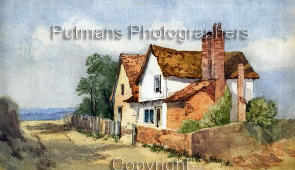 Ref 2832 Painting of unknown Walton cottages 1887