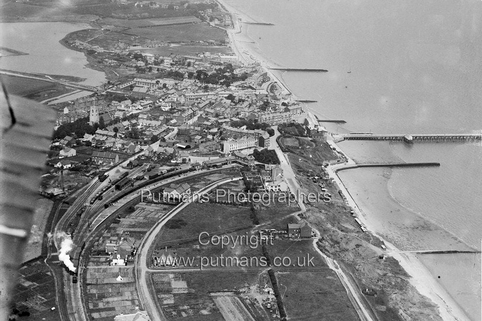 Ref 3000 Aerial view of town and railway