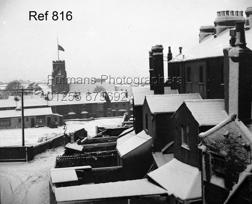 Ref 816 Station Car Park & Church in snow