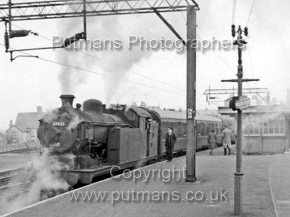 Ref 2279 Walton Station with steam train and electrification