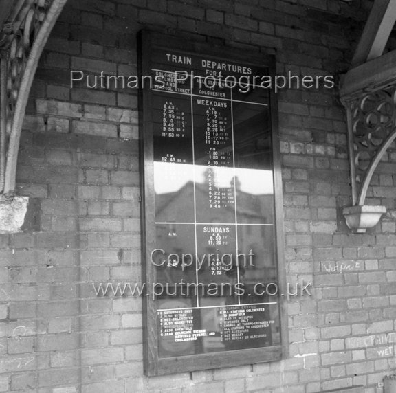 Ref 2569 Railway Station Departure Sign Board 1957